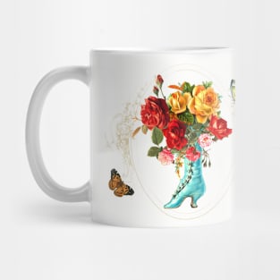 Romantic Victorian Boot Roses Butterflies French Frame Mug